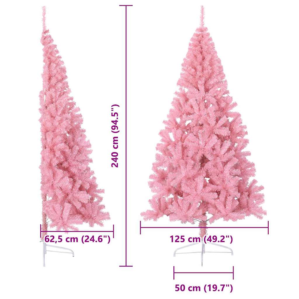 Albero di Natale artificiale con luci integrate Rosa 240 cm PVC