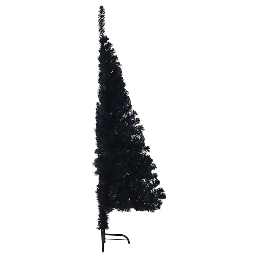 Albero di Natale artificiale con luci integrate Nero 120 cm PVC