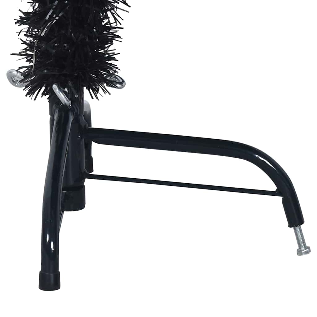 Albero di Natale artificiale con luci integrate Nero 150 cm PVC