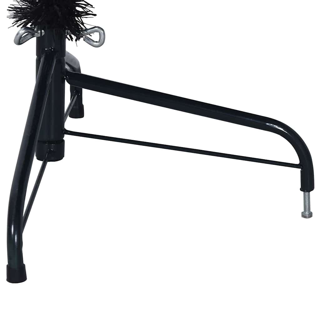 Albero di Natale artificiale con luci integrate Nero 180 cm PVC