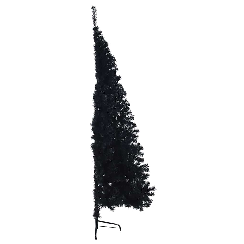 Albero di Natale artificiale con luci integrate Nero 240 cm PVC