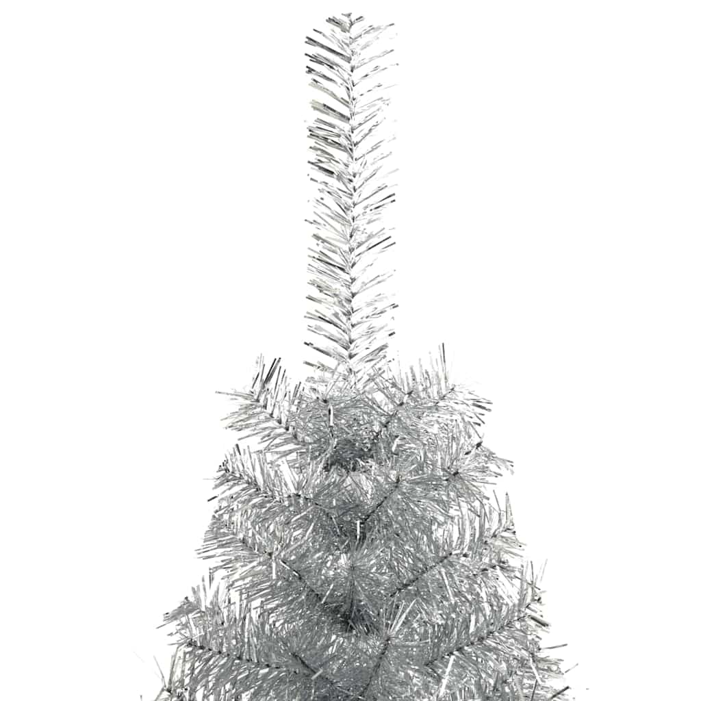 Albero di Natale artificiale con luci integrate Argento 120 cm