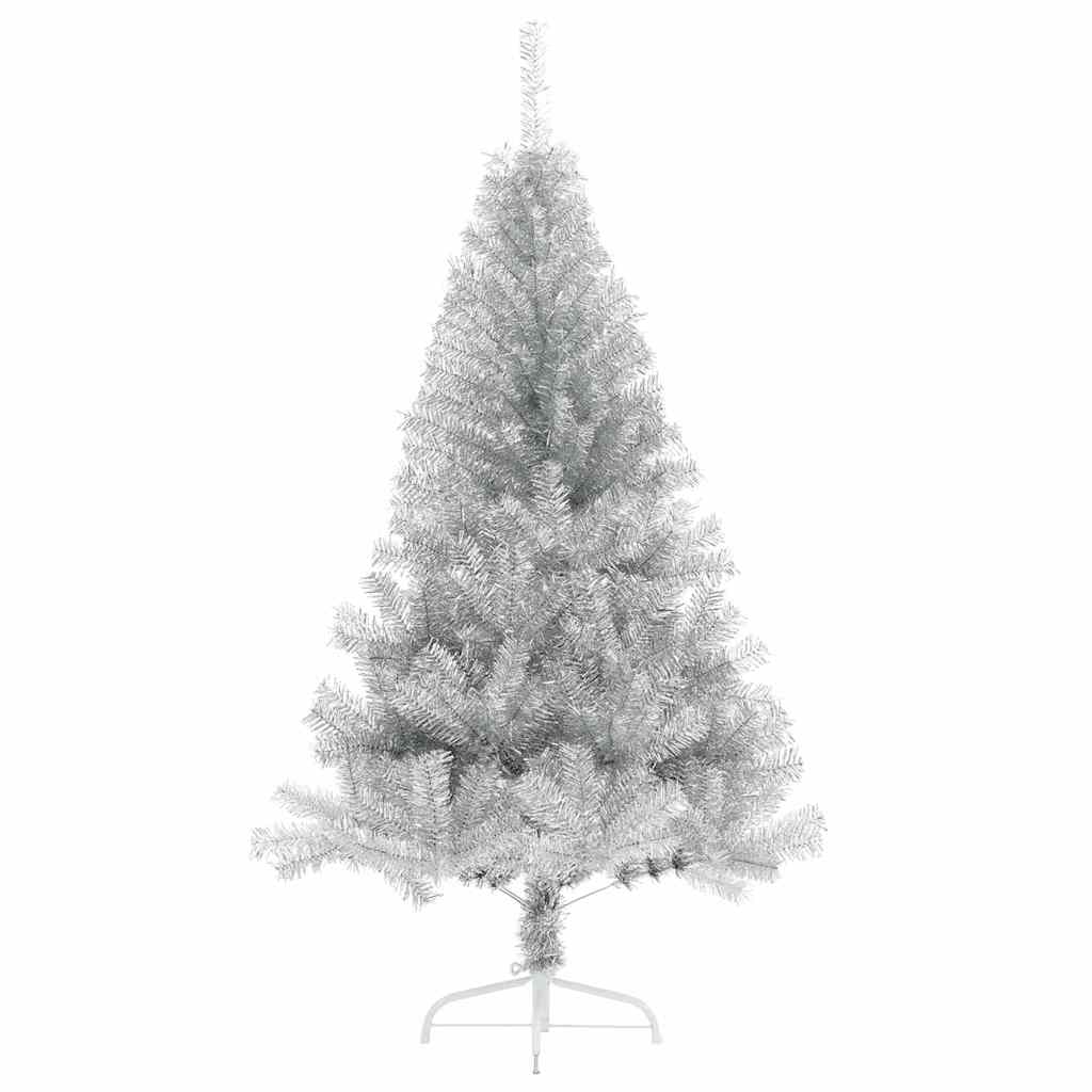 Albero di Natale artificiale con luci integrate Argento 120 cm
