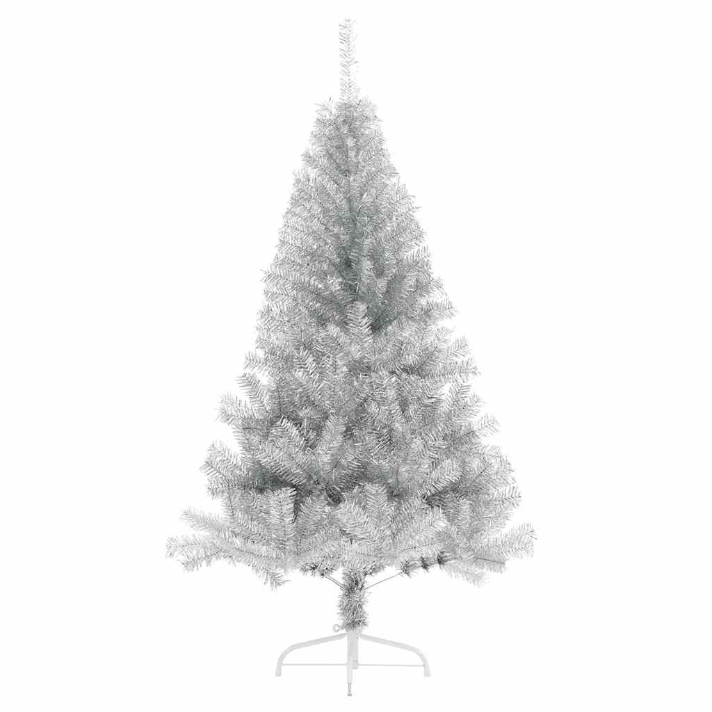Albero di Natale artificiale con luci integrate Argento 150 cm