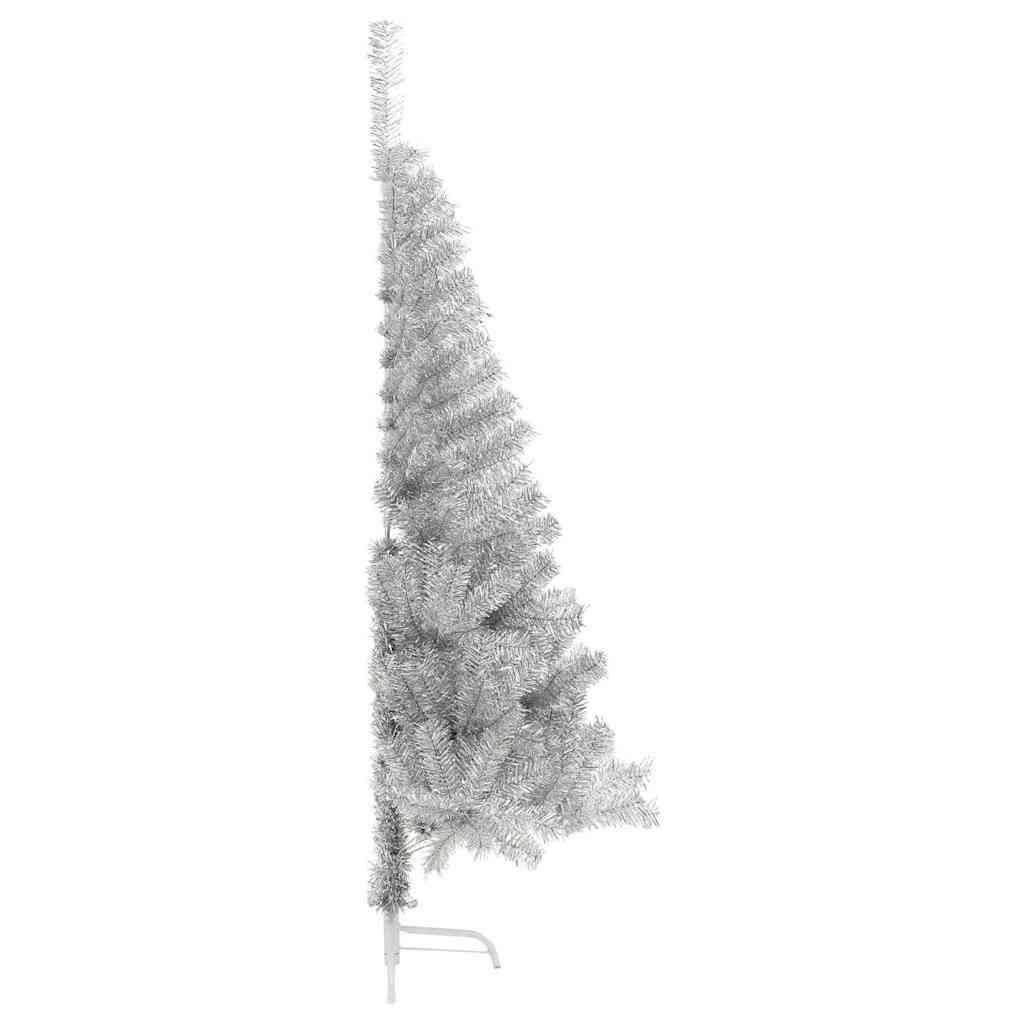 Albero di Natale artificiale con luci integrate Argento 150 cm