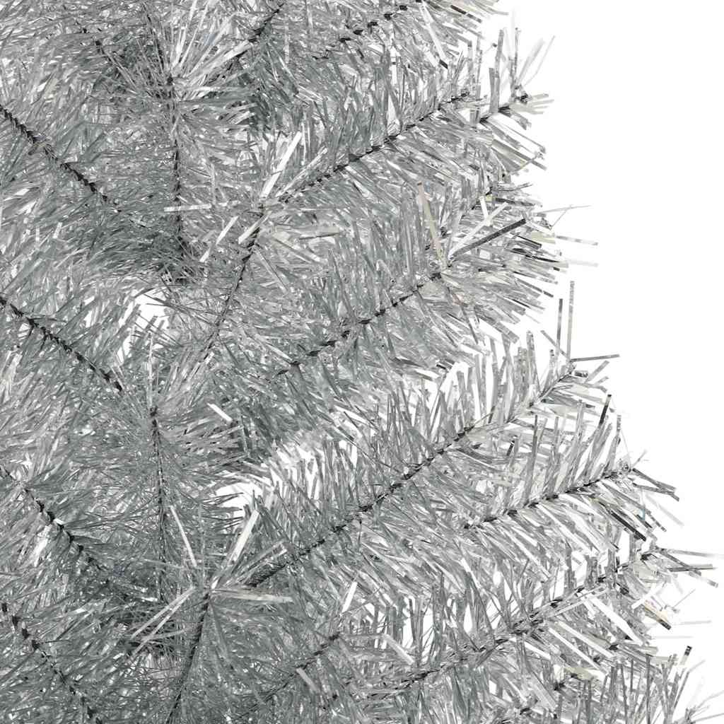 Albero di Natale artificiale con luci integrate Argento 180 cm