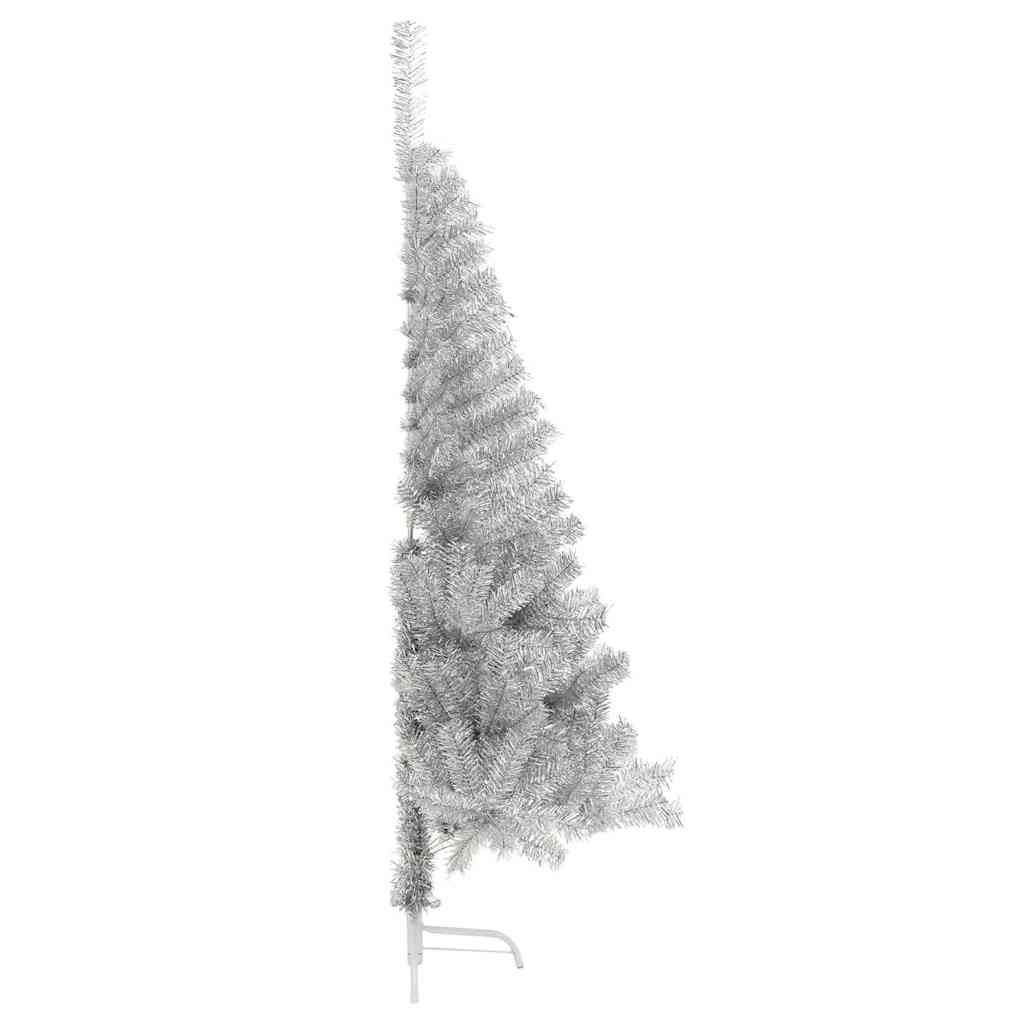 Albero di Natale artificiale con luci integrate Argento 180 cm