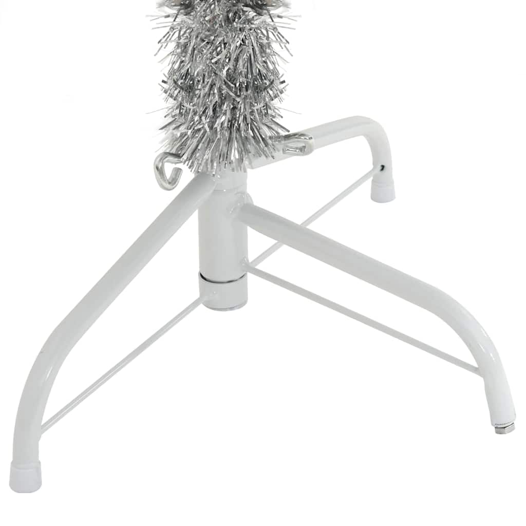 Albero di Natale artificiale con luci integrate Argento 180 cm