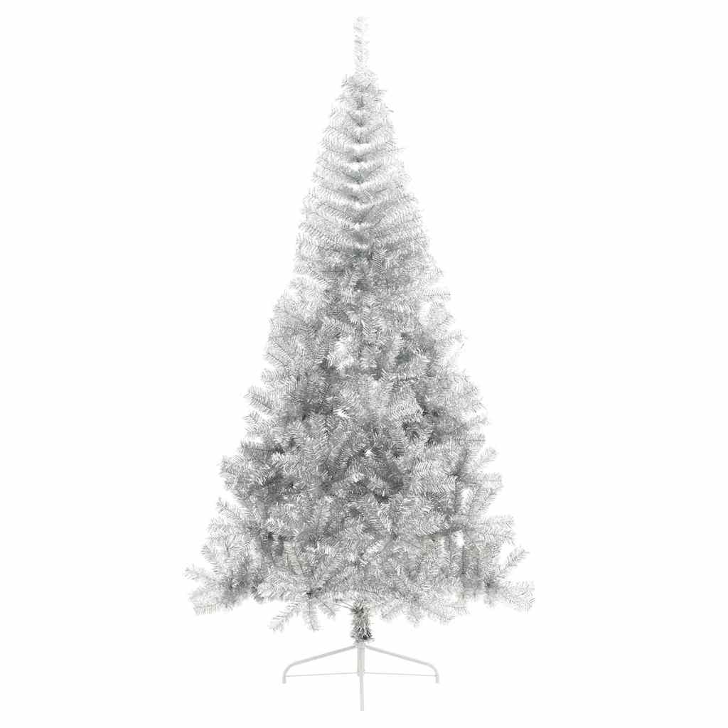 Albero di Natale artificiale con luci integrate Argento 210 cm