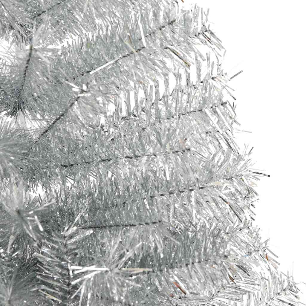 Albero di Natale artificiale con luci integrate Argento 210 cm