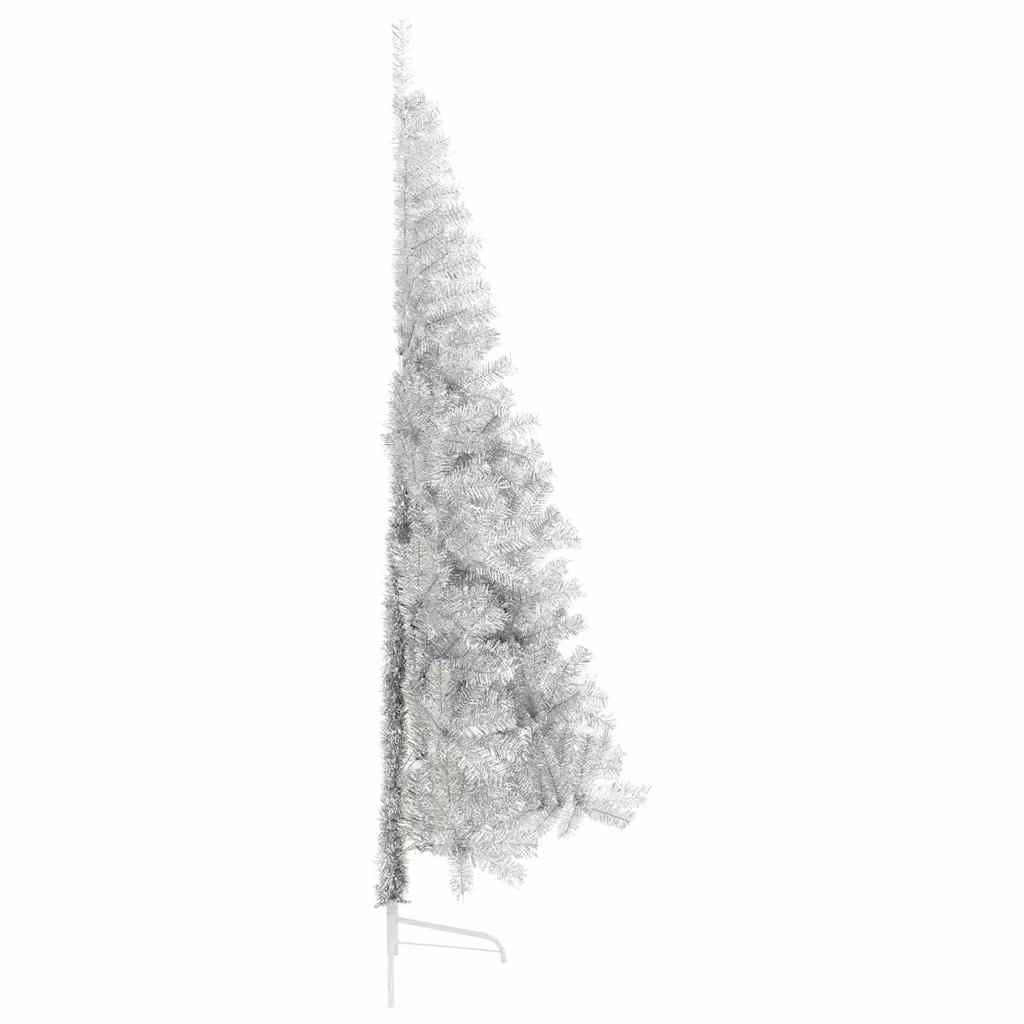 Albero di Natale artificiale con luci integrate Argento 210 cm