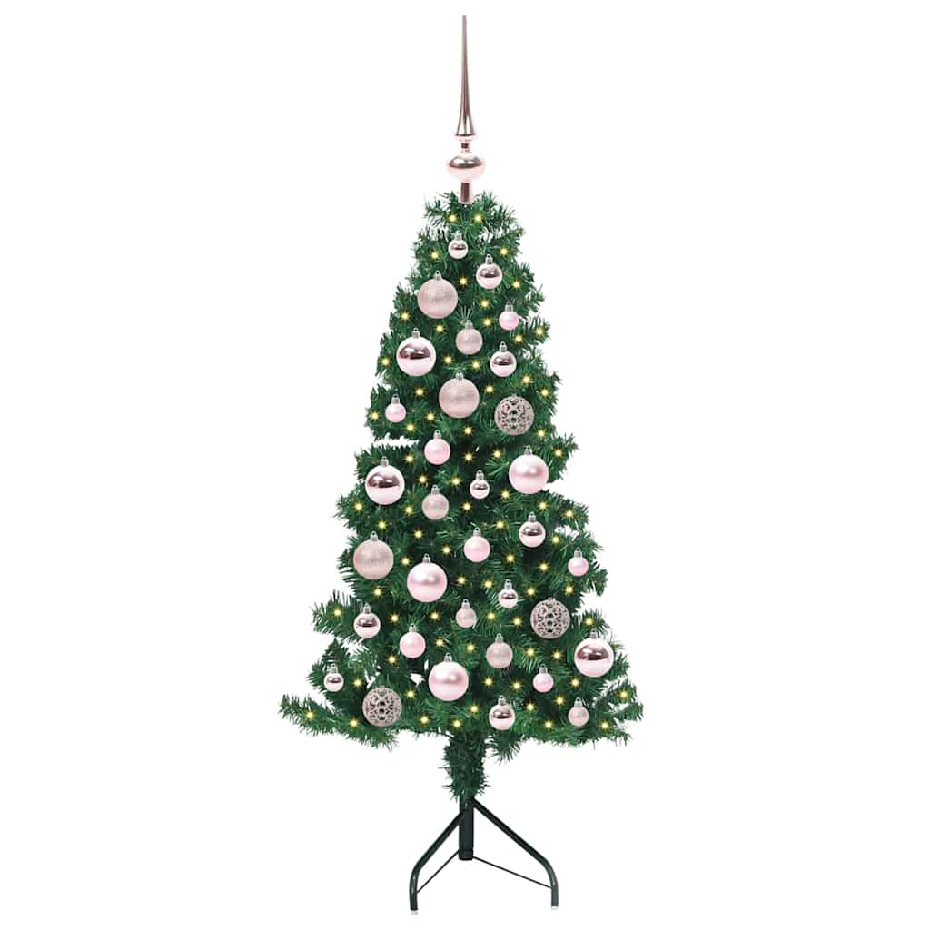 Albero di Natale Artificiale Angolare con 150 LED Verde 120 cm