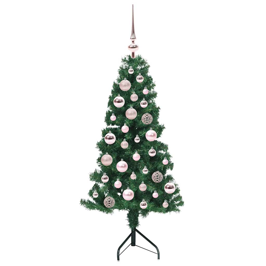 Albero di Natale Artificiale Angolare con 150 LED Verde 120 cm