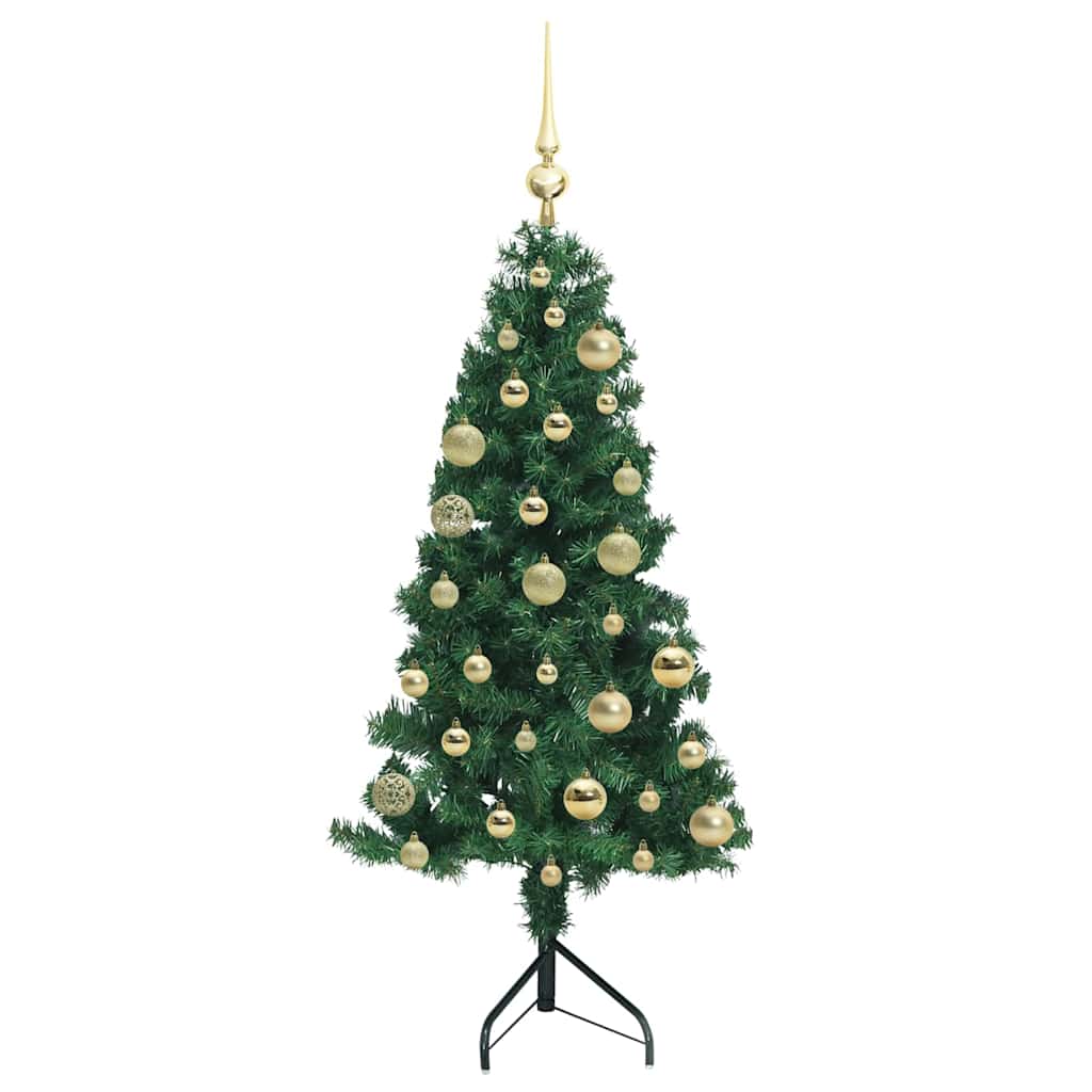 Albero di Natale Artificiale Angolare con 150 LED Verde 120 cm