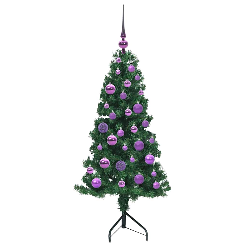 Albero di Natale Artificiale Angolare con 150 LED Verde 120 cm