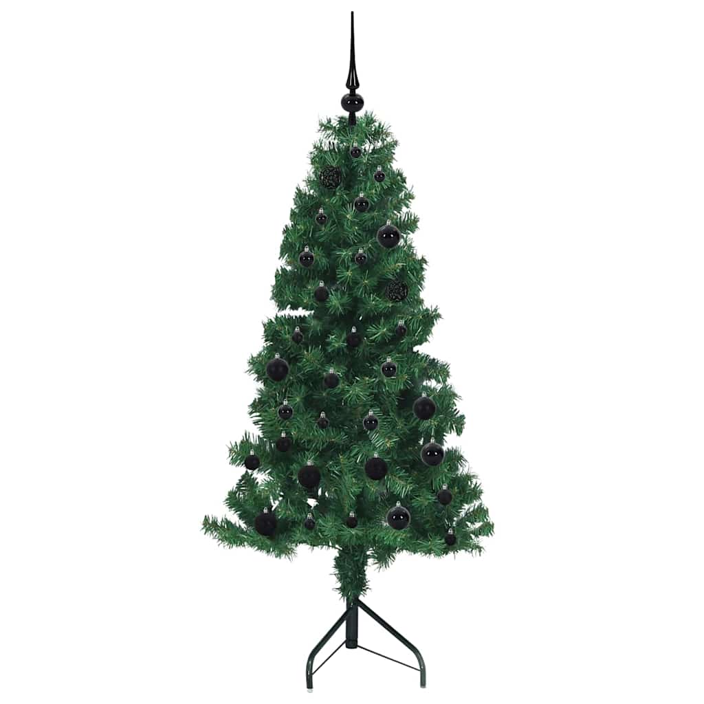 Albero di Natale Artificiale Angolare con 150 LED Verde 150 cm