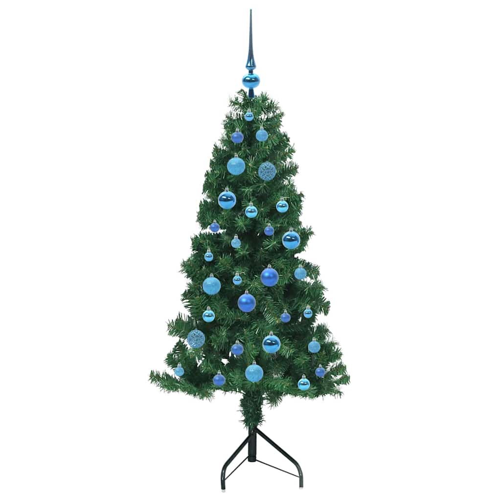 Albero di Natale Artificiale Angolare con 150 LED Verde 150 cm