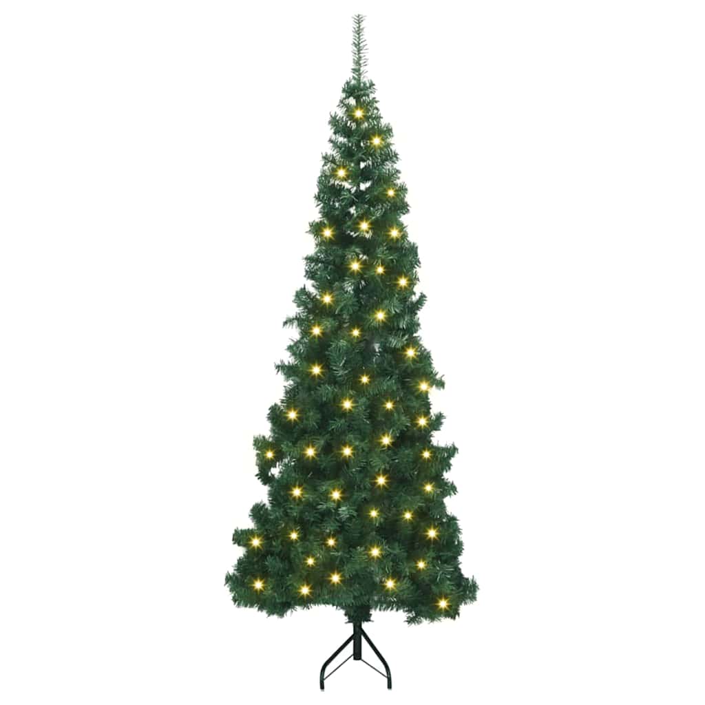 Albero di Natale Artificiale Angolare con 300 LED Verde 180 cm