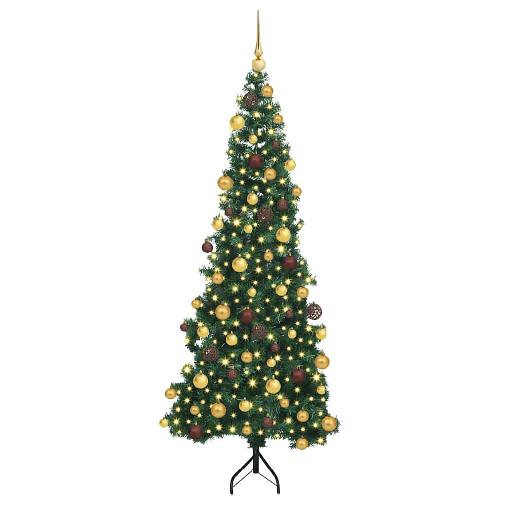Albero di Natale Artificiale Angolare con 300 LED Verde 180 cm