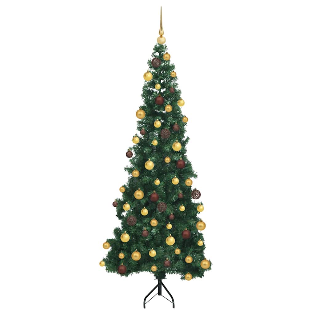 Albero di Natale Artificiale Angolare con 300 LED Verde 180 cm
