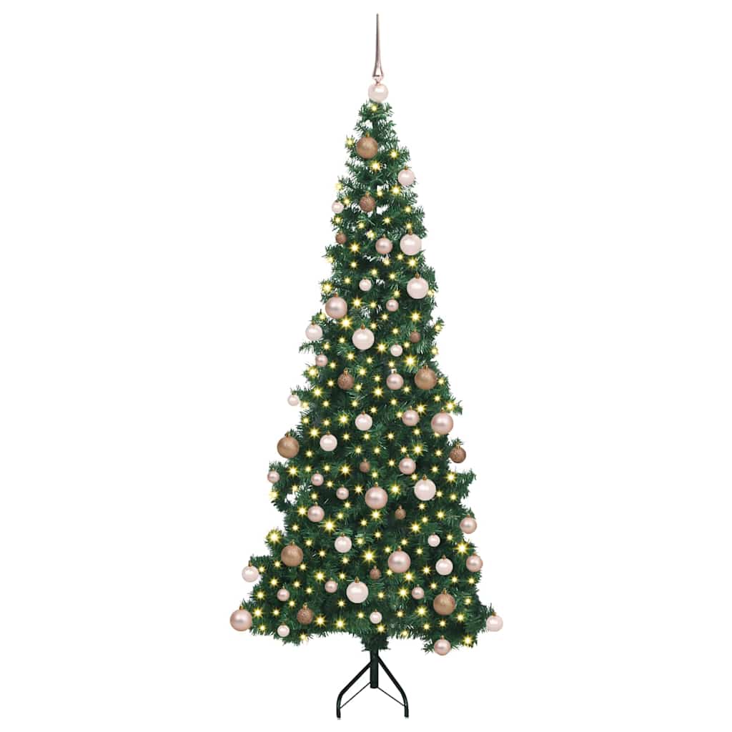Albero di Natale Artificiale Angolare con 300 LED Verde 180 cm