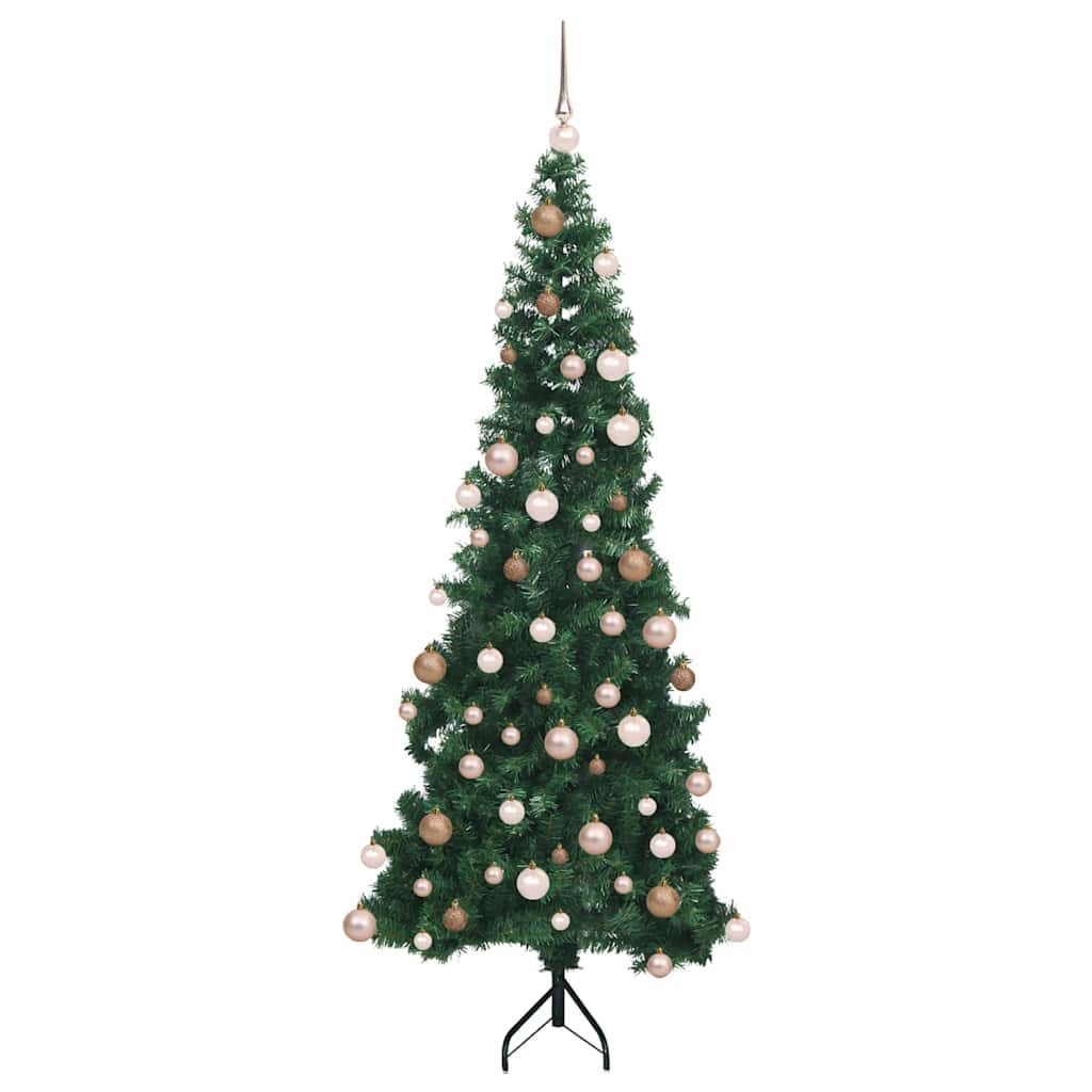 Albero di Natale Artificiale Angolare con 300 LED Verde 180 cm