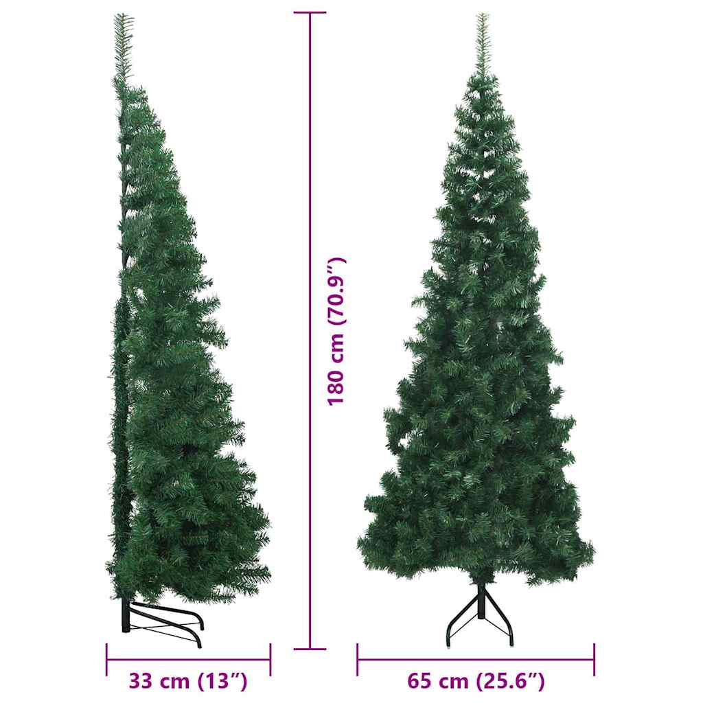 Albero di Natale Artificiale Angolare con 300 LED Verde 180 cm