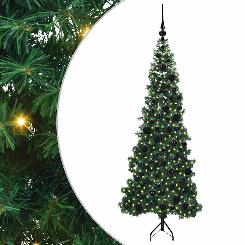 Albero di Natale Artificiale Angolare con 300 LED Verde 180 cm