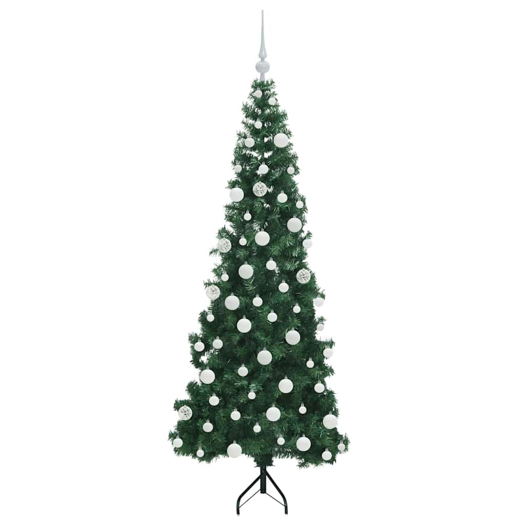 Albero di Natale Artificiale Angolare con 300 LED Verde 180 cm