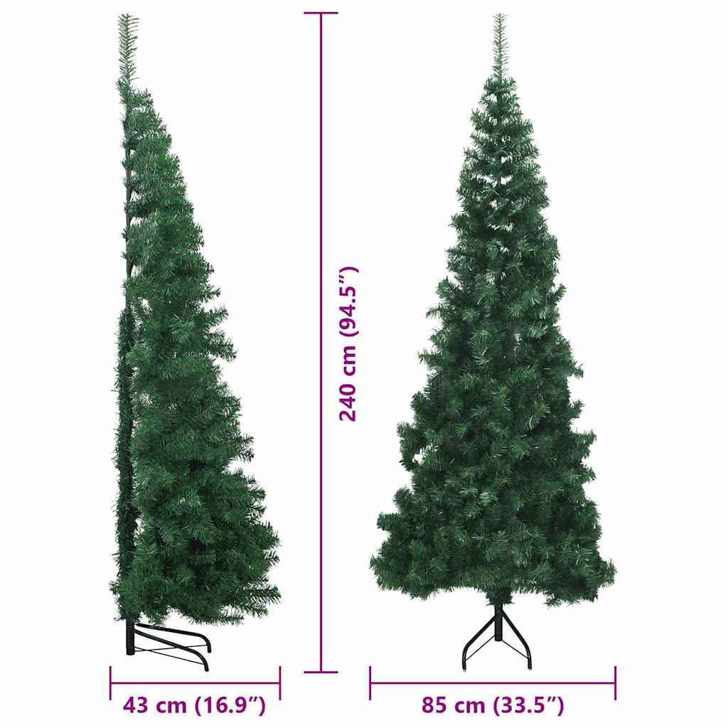 Albero di Natale Artificiale Angolare con 300 LED Verde 240 cm