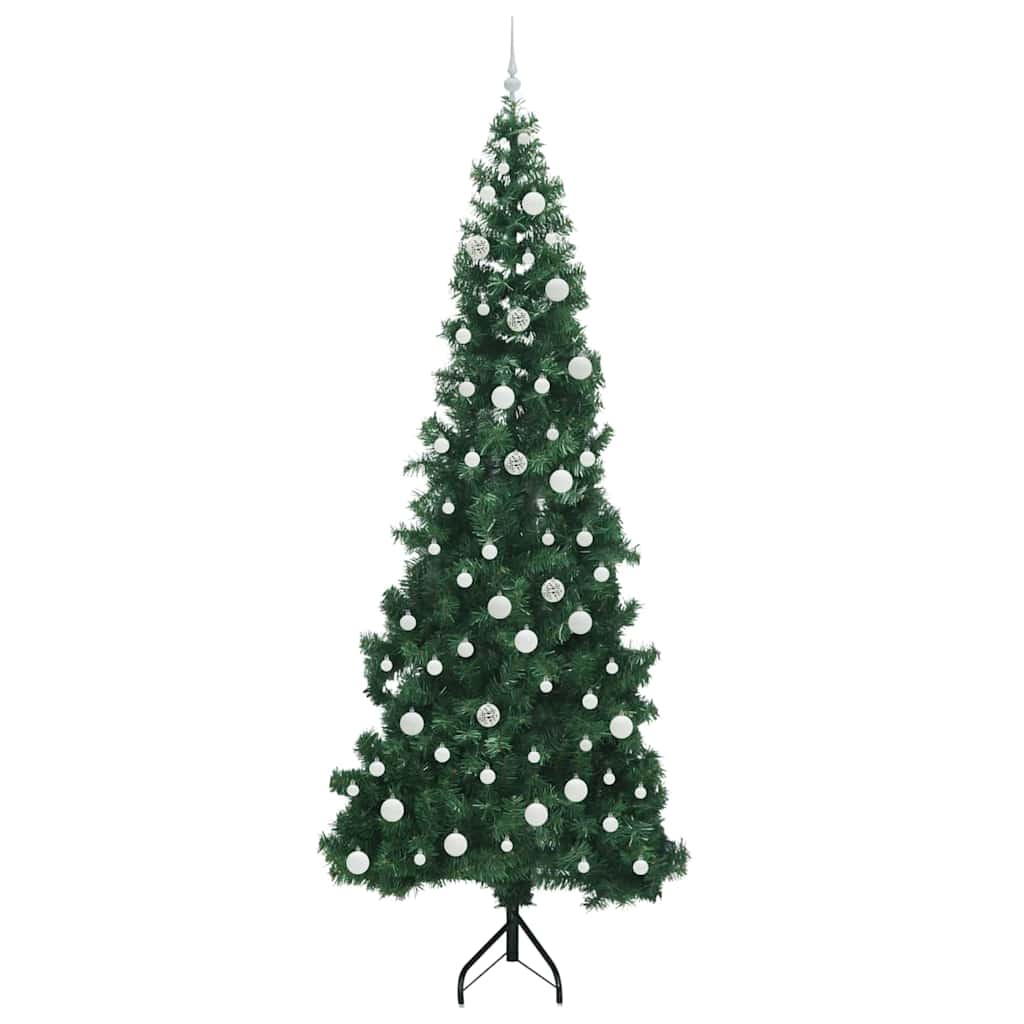 Albero di Natale Artificiale Angolare con 300 LED Verde 240 cm