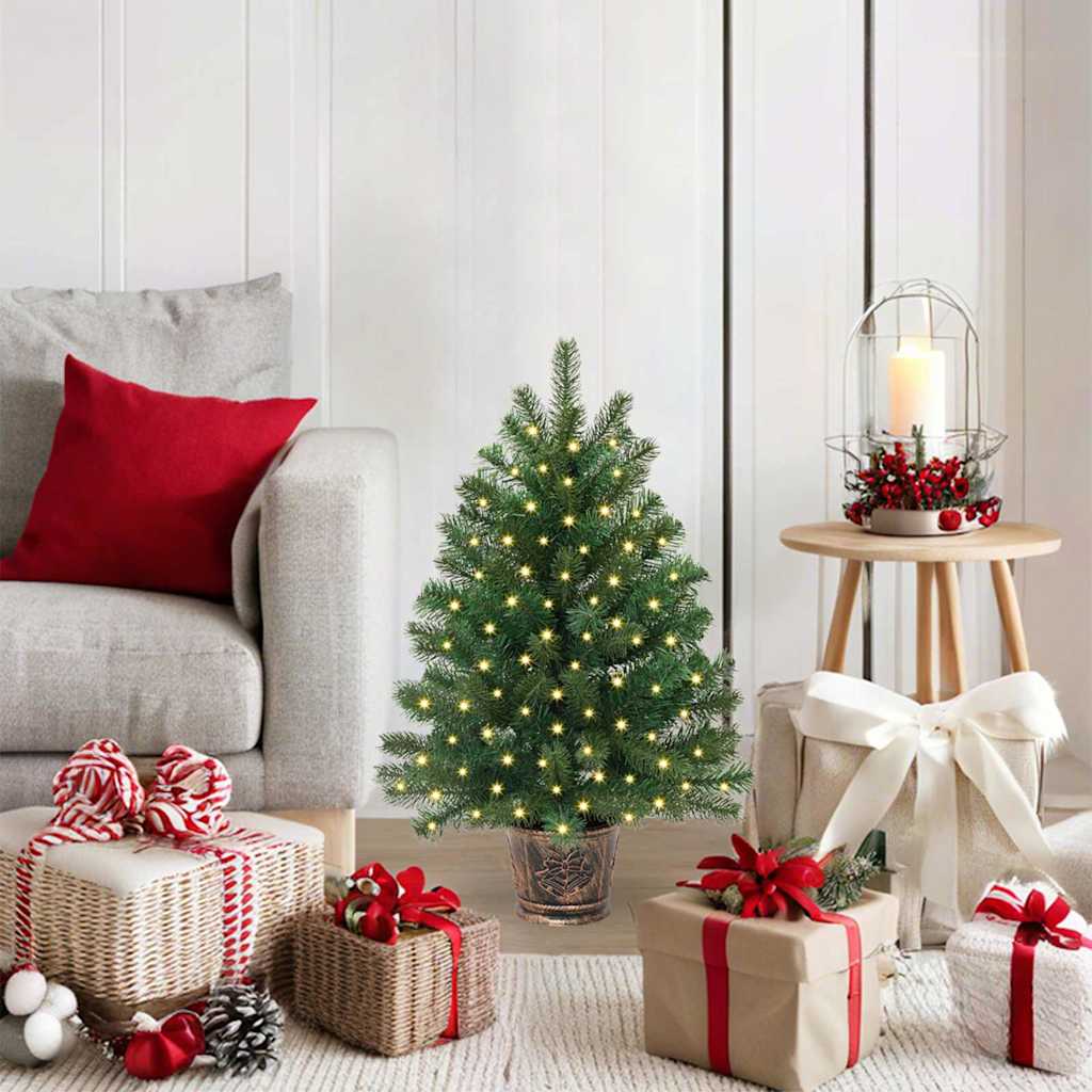 Albero di Natale artificiale con 150 LED Verde 75 cm PE e PVC