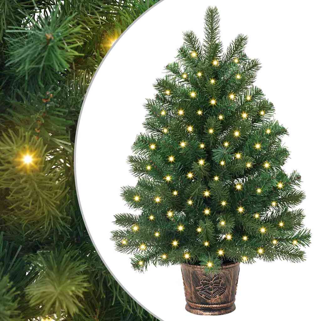 Albero di Natale artificiale con 150 LED Verde 75 cm PE e PVC