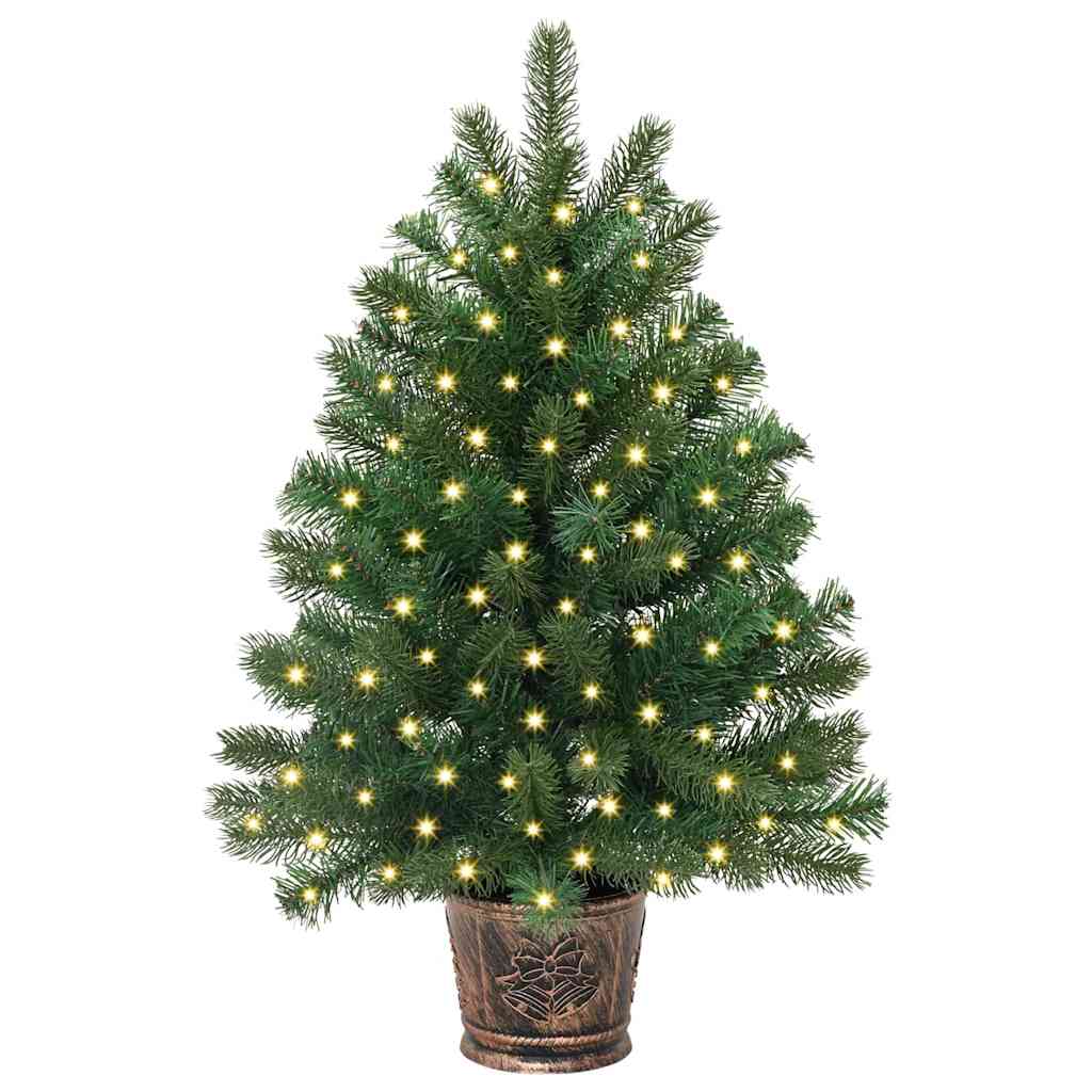 Albero di Natale artificiale con 150 LED Verde 75 cm PE e PVC