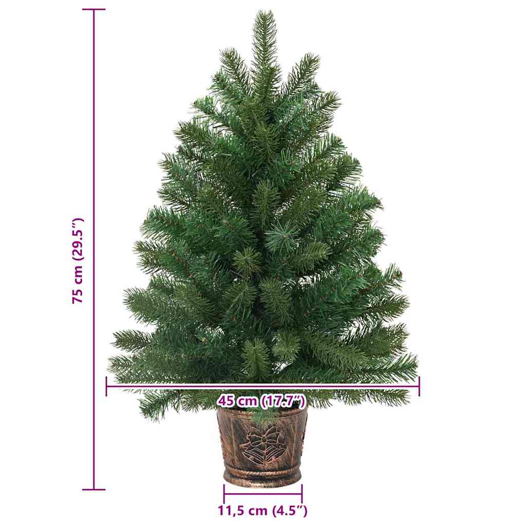 Albero di Natale artificiale con 150 LED Verde 75 cm PE e PVC