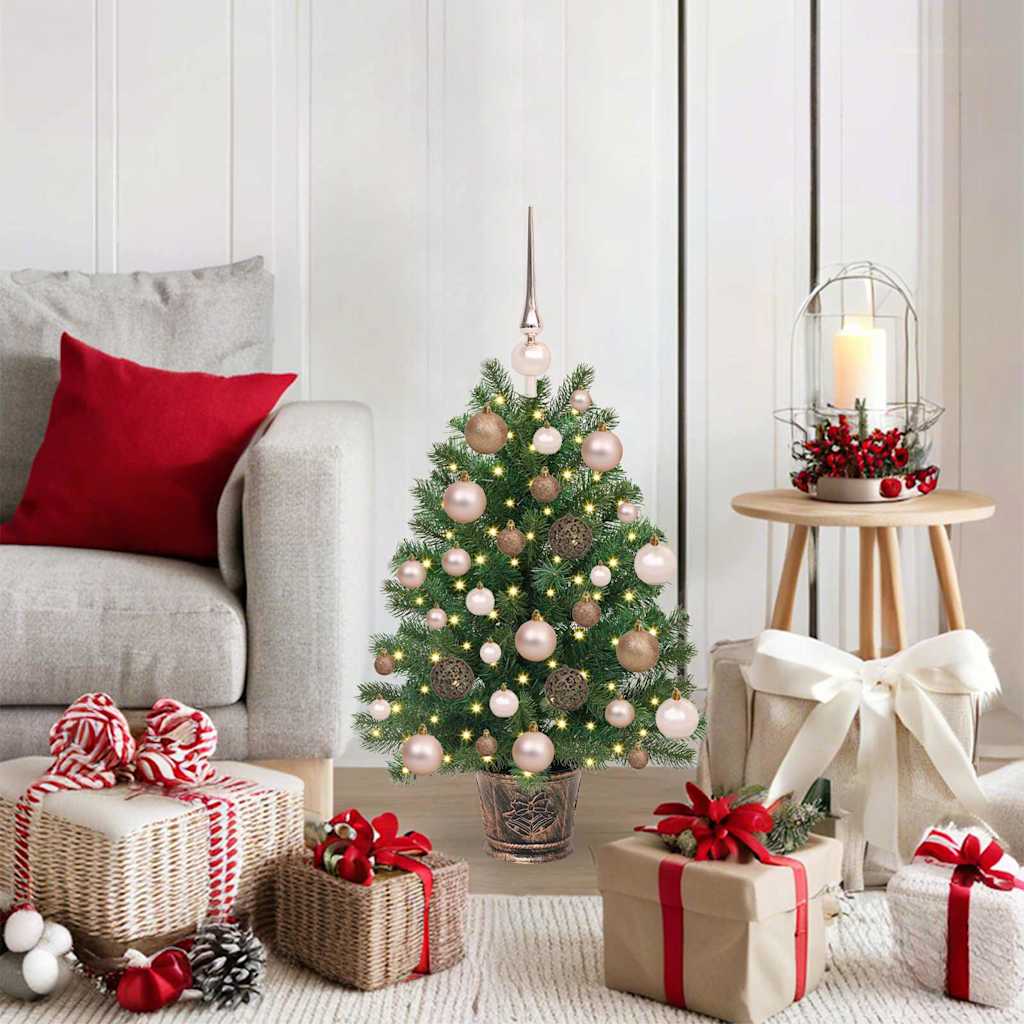 Albero di Natale artificiale con 150 LED Verde 75 cm PE e PVC