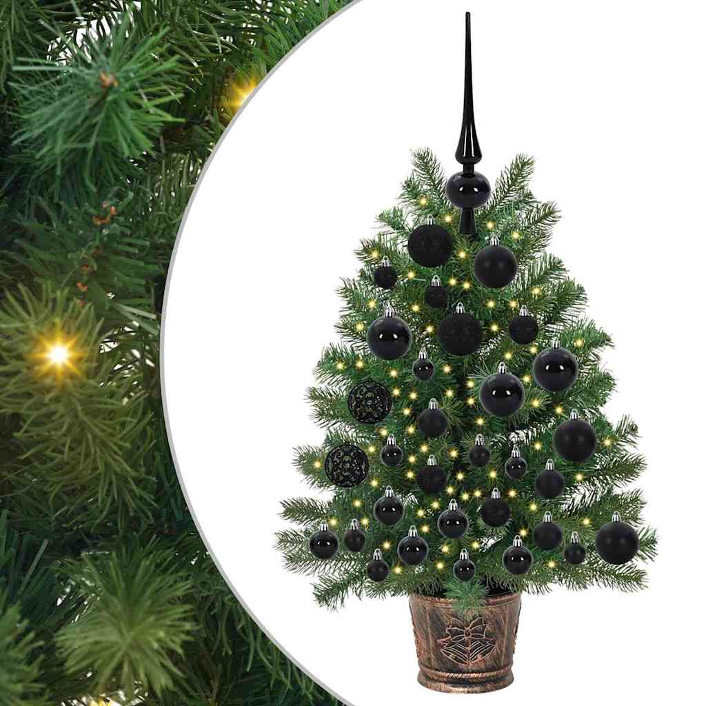 Albero di Natale artificiale con 150 LED Verde 75 cm PE e PVC