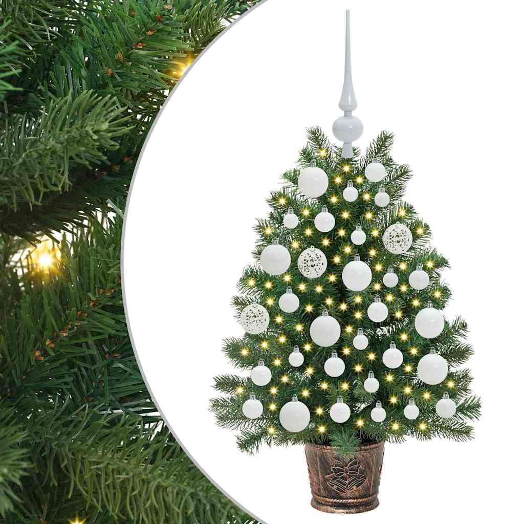 Albero di Natale artificiale con 150 LED Verde 75 cm PE e PVC