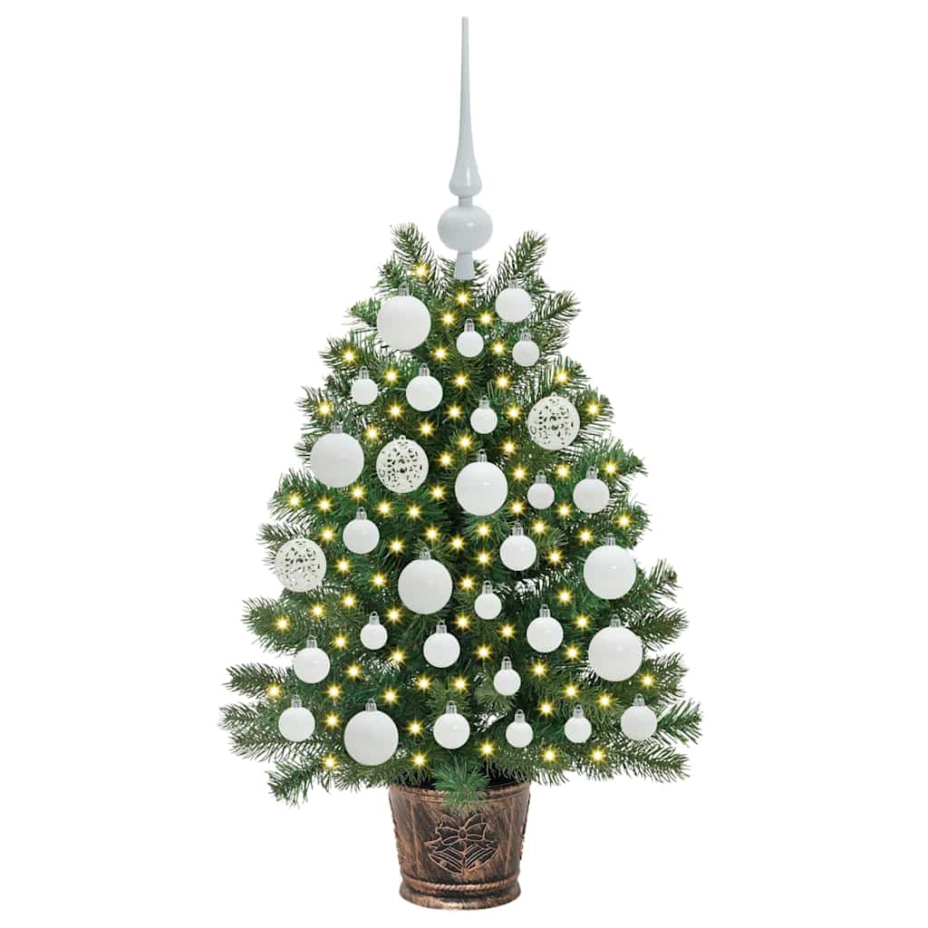 Albero di Natale artificiale con 150 LED Verde 75 cm PE e PVC