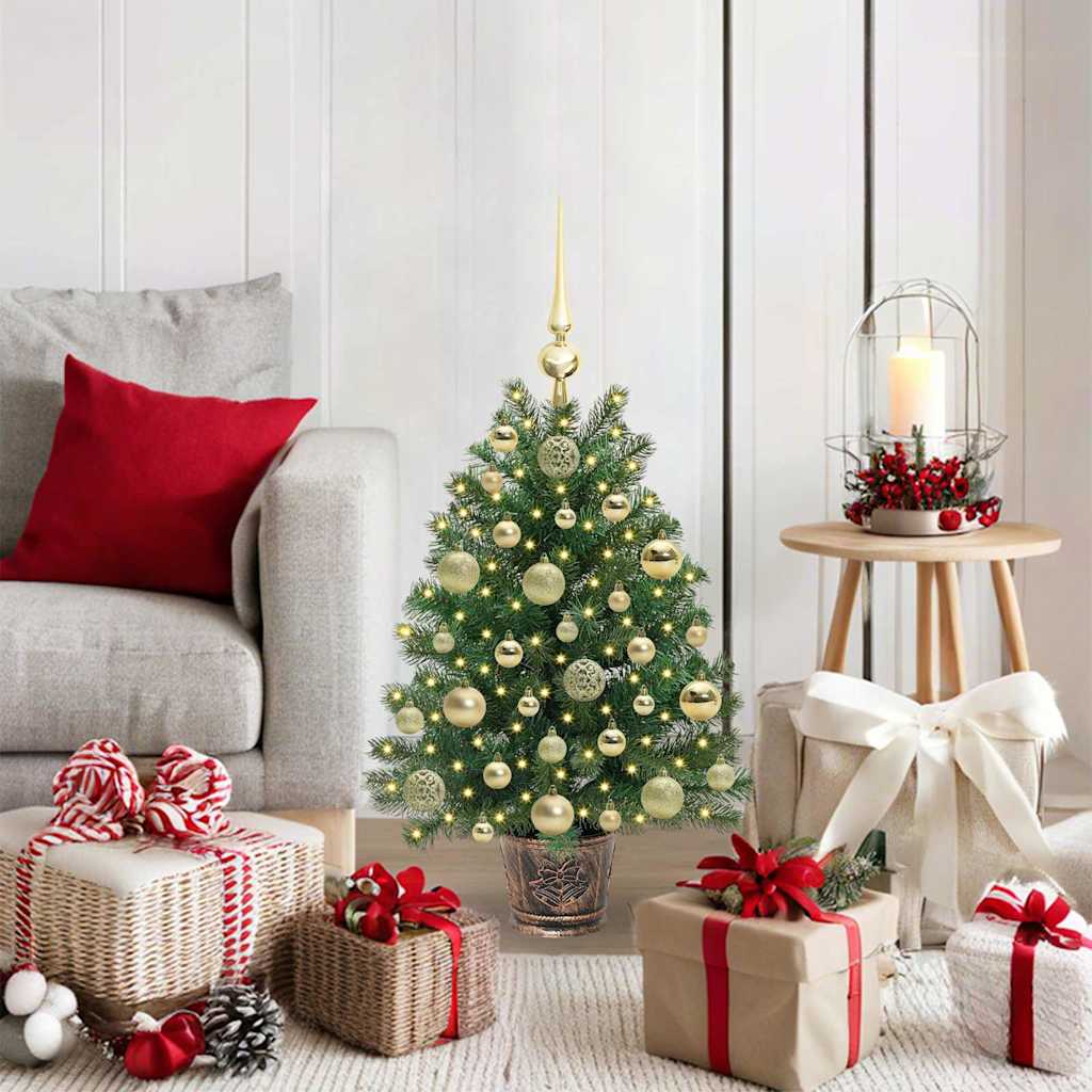 Albero di Natale artificiale con 150 LED Verde 75 cm PE e PVC