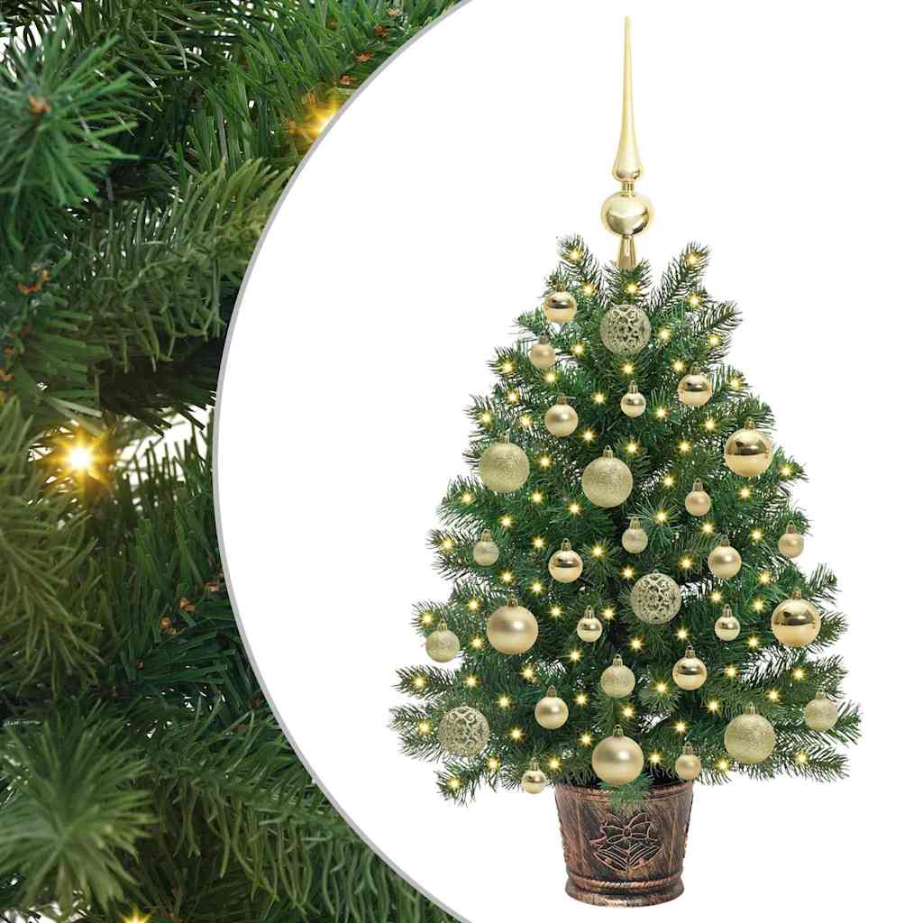 Albero di Natale artificiale con 150 LED Verde 75 cm PE e PVC