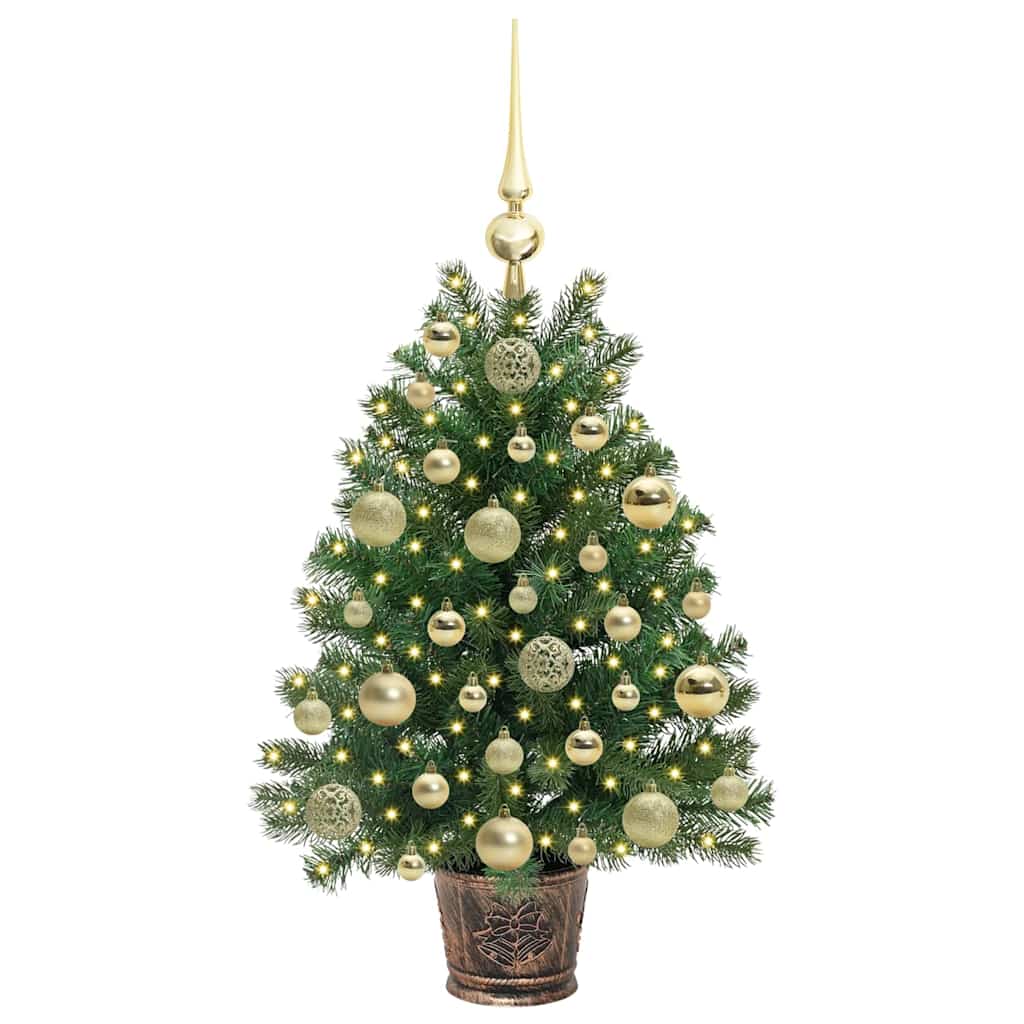 Albero di Natale artificiale con 150 LED Verde 75 cm PE e PVC