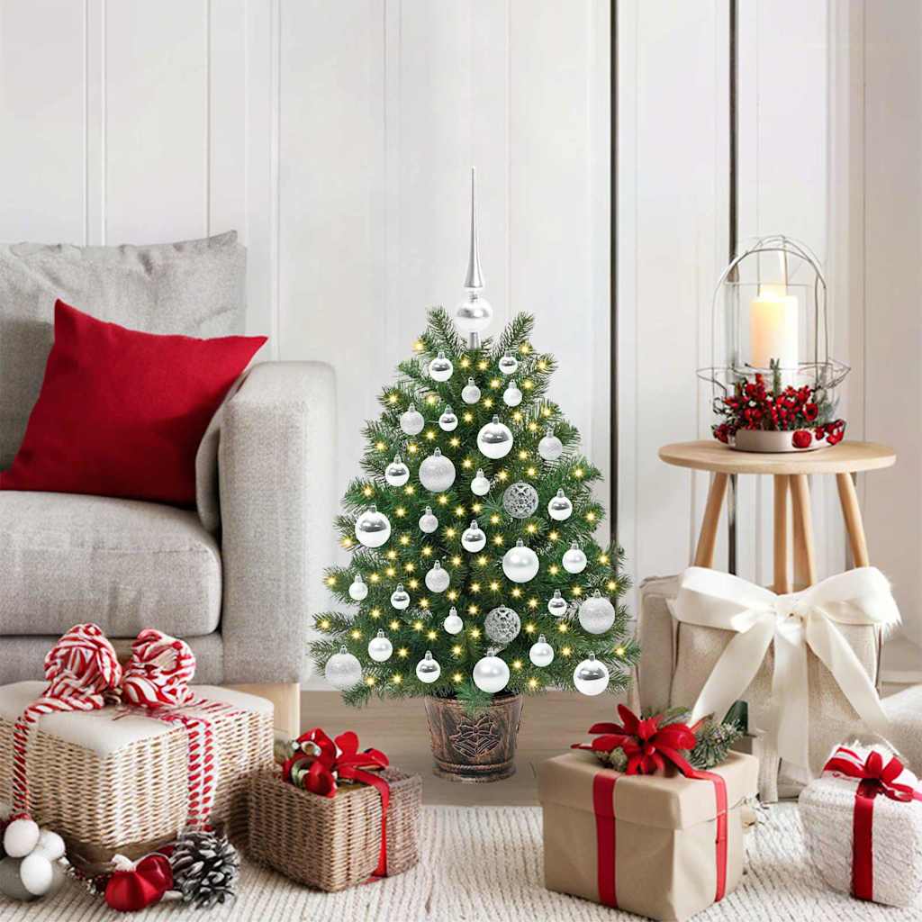 Albero di Natale artificiale con 150 LED Verde 75 cm PE e PVC