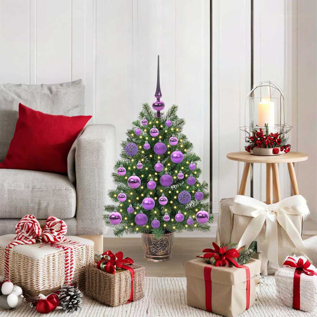 Albero di Natale artificiale con 150 LED Verde 75 cm PE e PVC