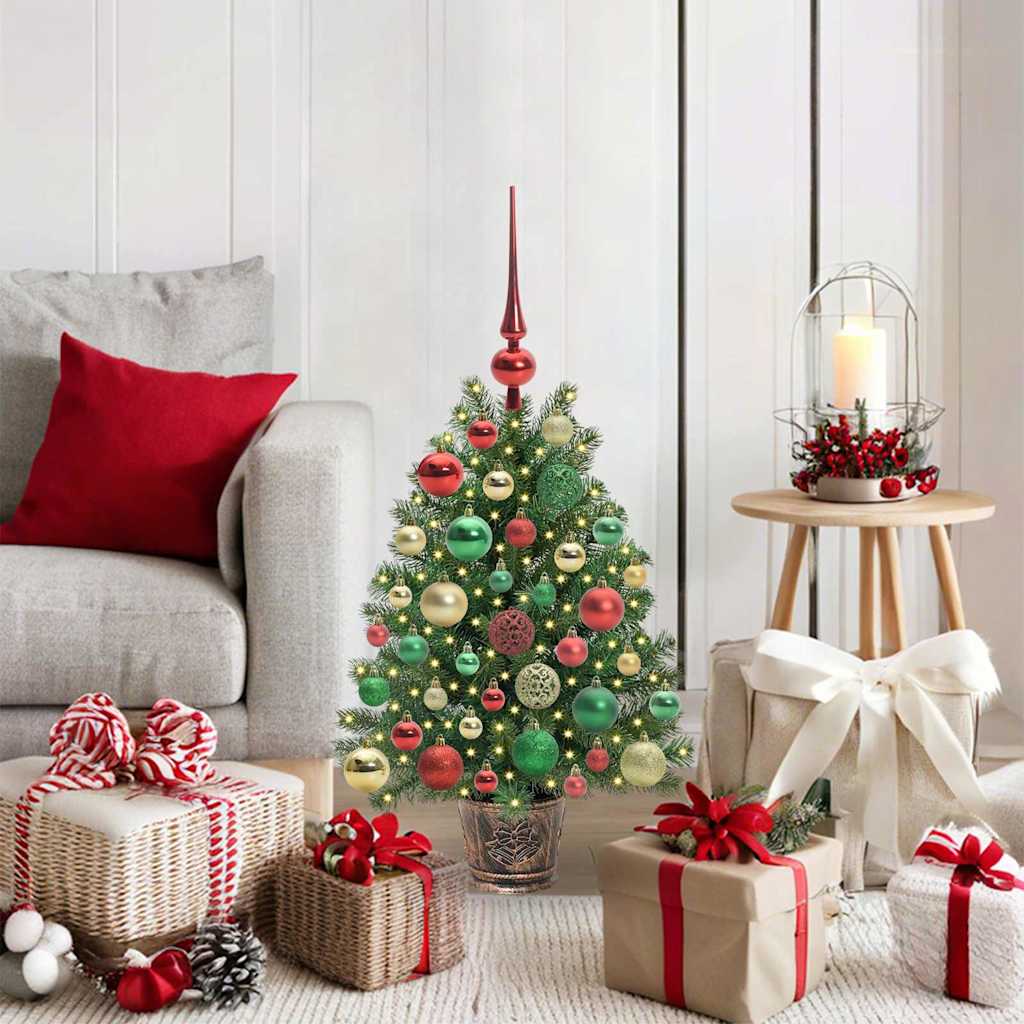 Albero di Natale artificiale con 150 LED Verde 75 cm PE e PVC