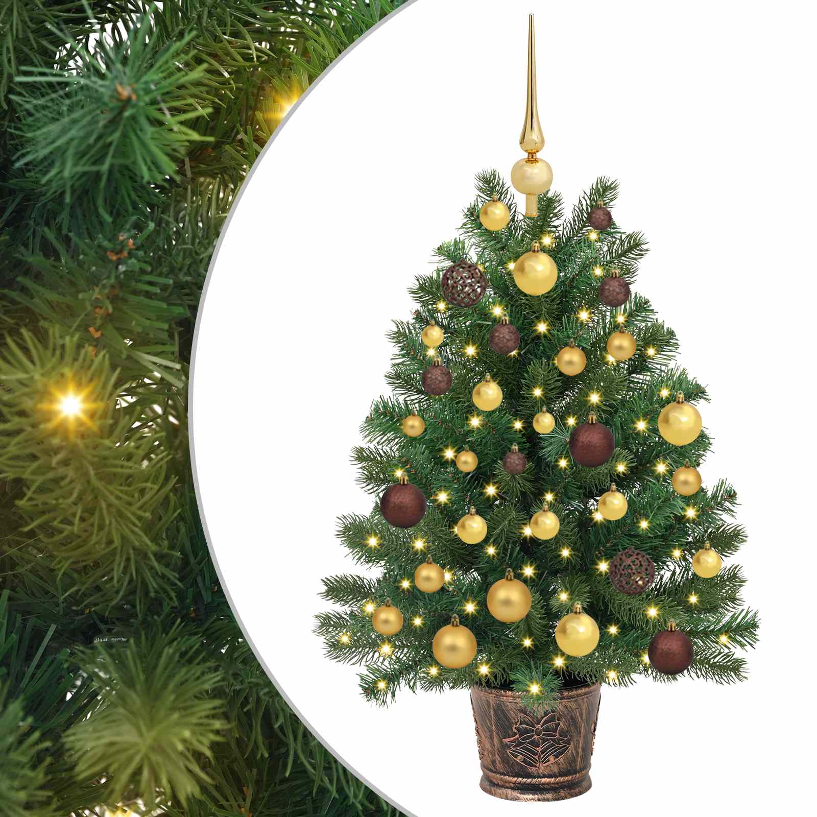 Albero di Natale artificiale con 150 LED Verde 95 cm PE e PVC