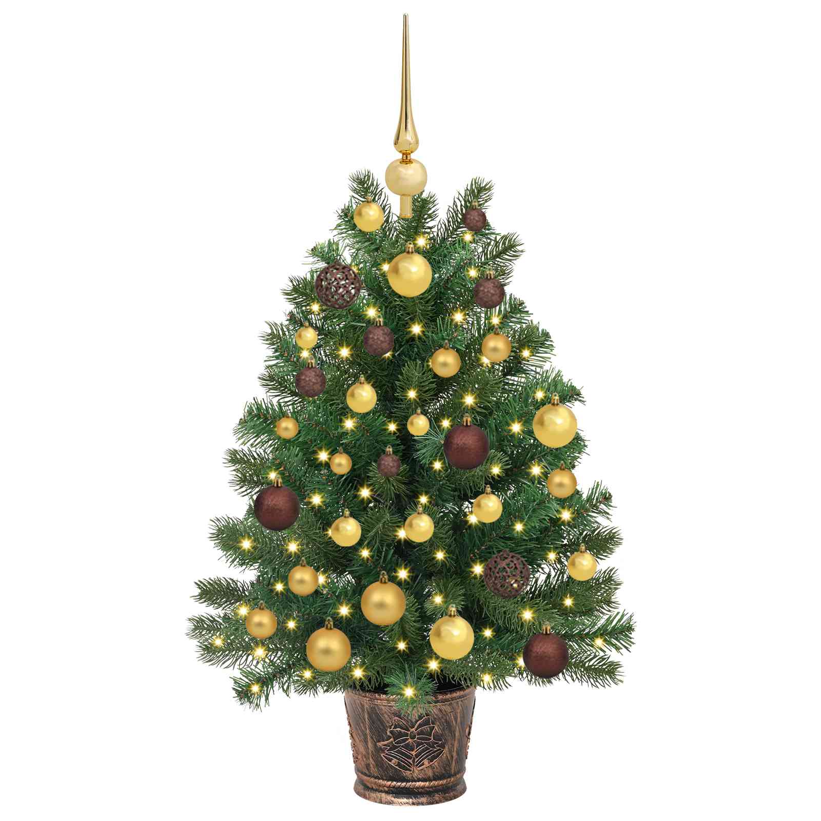 Albero di Natale artificiale con 150 LED Verde 95 cm PE e PVC