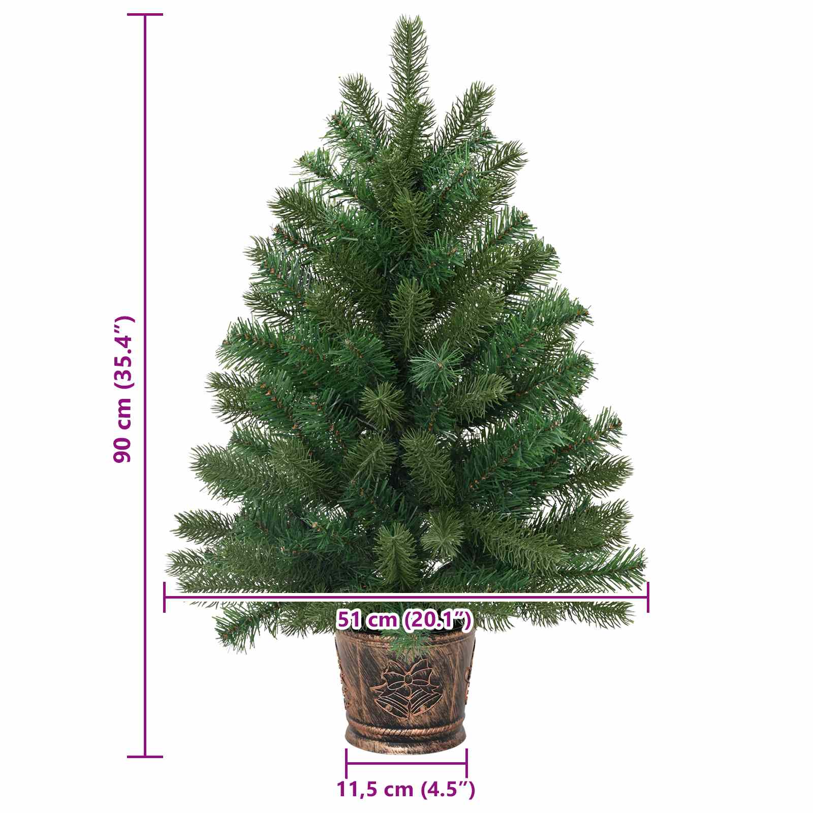Albero di Natale artificiale con 150 LED Verde 95 cm PE e PVC