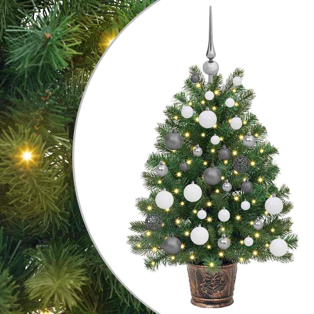 Albero di Natale artificiale con 150 LED Verde 95 cm PE e PVC