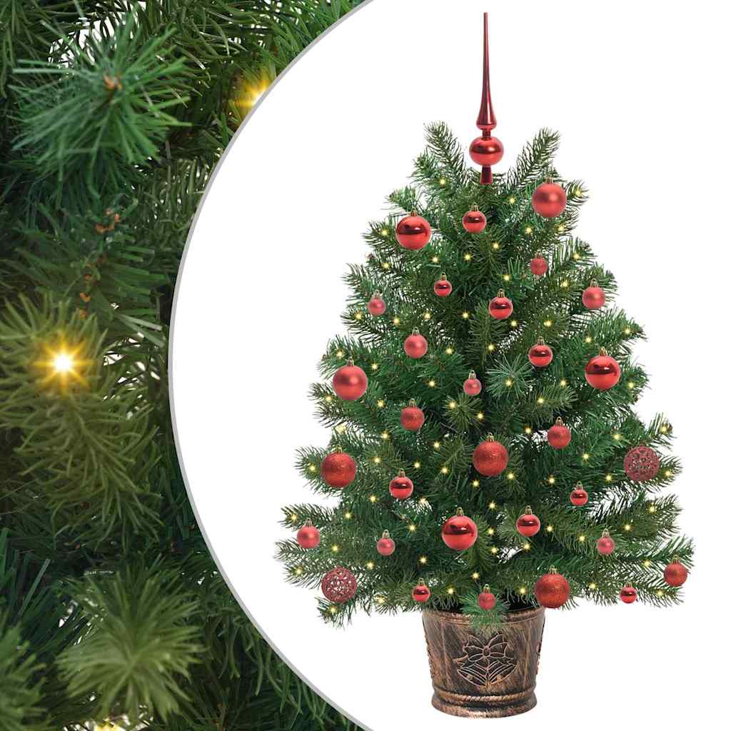 Albero di Natale artificiale con 150 LED Verde 95 cm PE e PVC